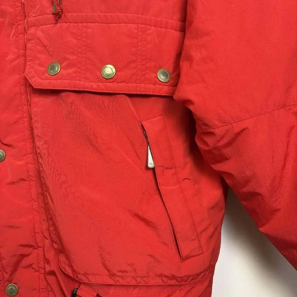 Vintage 80s Red Ski Puffer Jacket Retro Ski Gorpcore Oversized XL - Picture 6 of 16